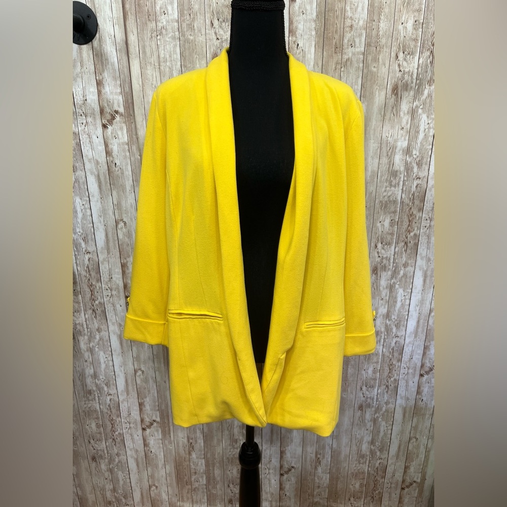 Apt. 9 Bright Yellow Open Front Blazer